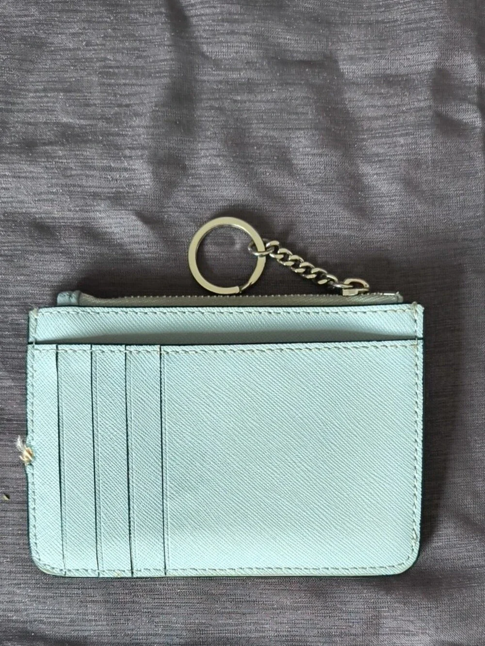 Kate Spade Seafoam Leather Key Card Pouch with Key Ring